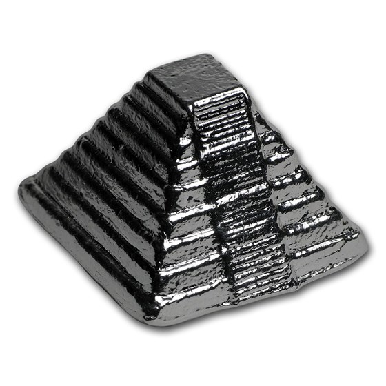 5 oz Hand Poured Silver - 3D Aztec Pyramid 5 oz Hand Poured Silver - 3D Aztec Pyramid